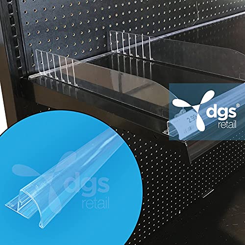 Shelf Divider Curved Front Fence Clear Plastic Shelf Organizer for Gondola or Wood Retail Shelving, 48" Wide