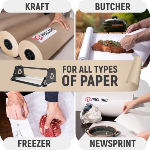 36" Paper Dispenser with Cutter + 30 lb Natural Brown Kraft Paper Roll - color: 1 Roll + Dispenser, size: 36" x 1200' 30 Lb