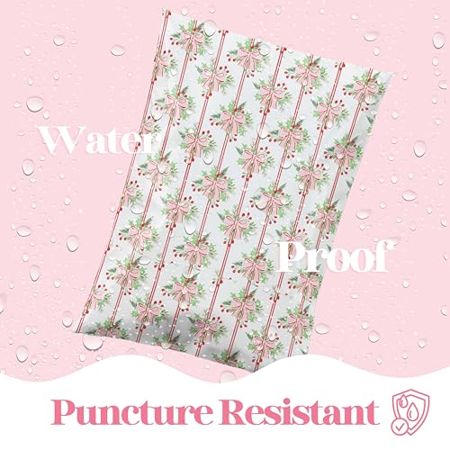 Pretty Package Store Poly Mailers 10x13, Christmas Bows, 100 Pack - color: Christmas Bows, size: 10x13