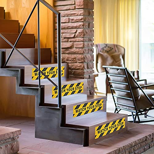 ONTWIE 12 Pack Watch Your Step Sticker, 6in x 24in Watch Your Step Sign - size: 6" x 24" / 12 pieces