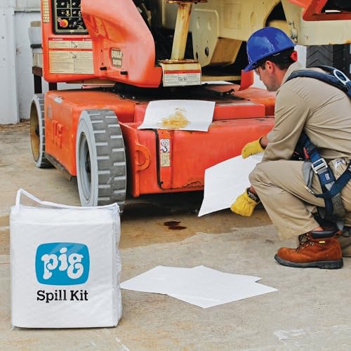 PIG Oil-Only Spill Cleanup Kit Bag | Portable See-Thru Bag | Up to 6 Gallon Absorbency | PMB30597