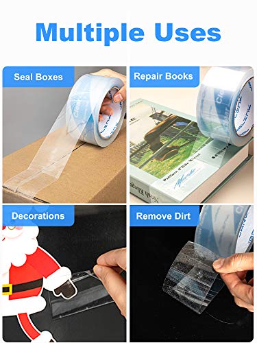 JARLINK 12 Rolls Ultra Clear Packing Tape - size: 1.88in x 60yd, 2.7mil Thickness