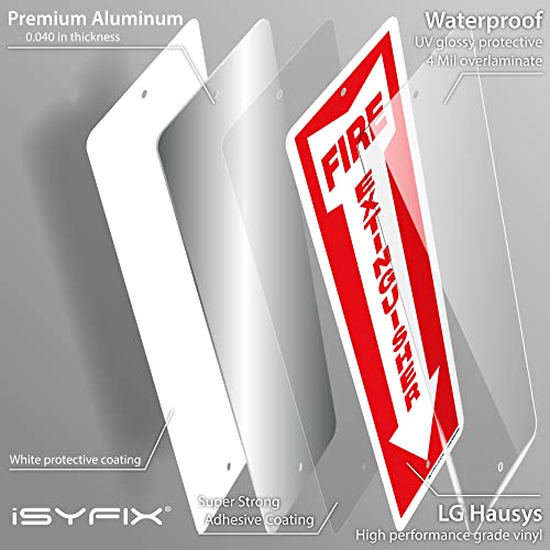 iSYFIX Fire Extinguisher Aluminum Signs, 4x12 Inch, 10 Pack - color: METAL
