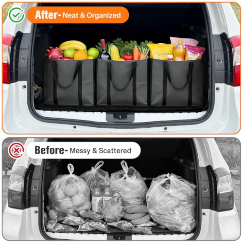 WISELIFE Reusable Grocery Bags with Handles, Foldable, 35L, 10 Pack, Gray - color: Gray, size: 10 Pack