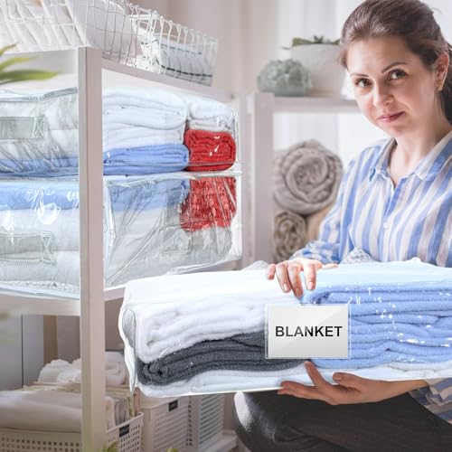 Kenning 20 Pcs Clear Zippered Storage Bags, Sheet, White, 18 x 15 x 4 Inch - color: White, size: 18 x 15 x 4 Inch
