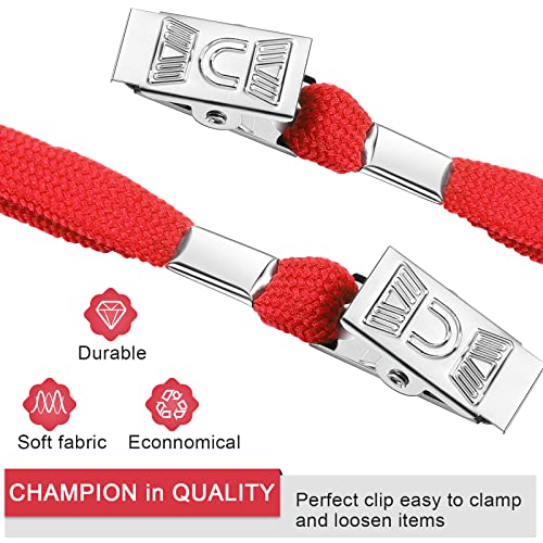 Marspark 200 Pcs Lanyards for ID Badges, Flat Swivel Hook,Red - color: Red