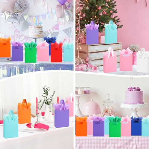 Ethhqu 12 Pack Small Black Gift Bags with Handles & 24 Tissue Paper - color: Black Small Gift Bags, size: 1 count (Pack of 12)