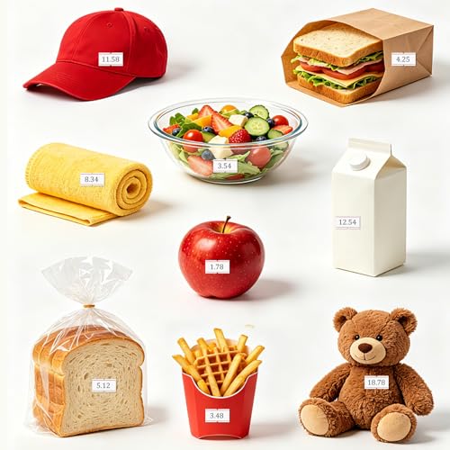 10 Rolls 7000pcs, HUOJI White Price Gun Labels