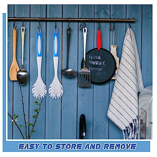 Hsei 6 Pcs Kitchen Scrub Dish Brush Bulk, Blue - color: Blue