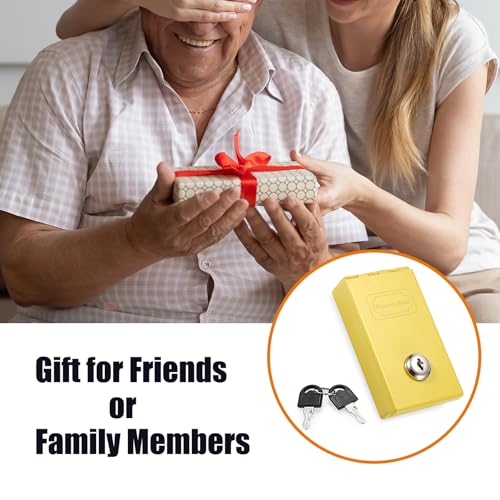 Winners Bank for Gambler, Pocket Size Casino Box with Lock, Yellow - color: Yellow