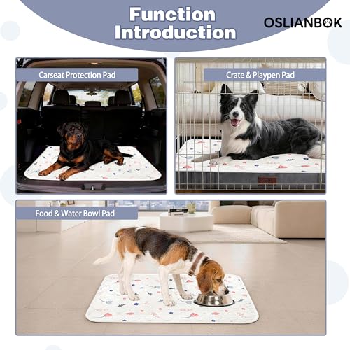 2'Pcs Washable Pee Pads, Reusable Puppy Pet Training Pads, Waterproof Dog Crate, Whelping Pad, Non-Slip Protects Against Urine Leakage Pinkishwhite Extra Large - color: Pinkishwhite, size: Extra Large