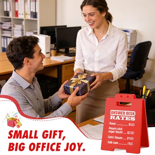 Funny Office Cubicle Decor Answer Desk Rates Sign Fun Humor Sarcastic Gifts for Women Men Boss Lady Coworker Team Employee Valentines Day Appreciation White Elephant gift - style: Answer Desk Rates Sign