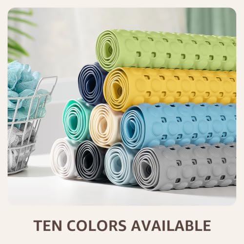 OTHWAY Bath Tub Shower Mat Non Slip, Bathtub Floor Liner Mats for Inside Shower Bathroom, Suction Cups and Drain Holes for Feet Scrubbing, Machine Washable, Soft on Feet, 35x16 Inch, Sage Green - color: Sage Green