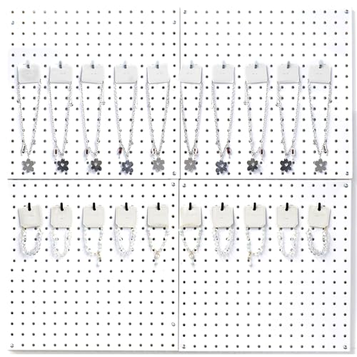 HUHOLE 50PC Pegboard Picture Hangers for 1/8 & 1/4 Inch Pegboards - color: Silver