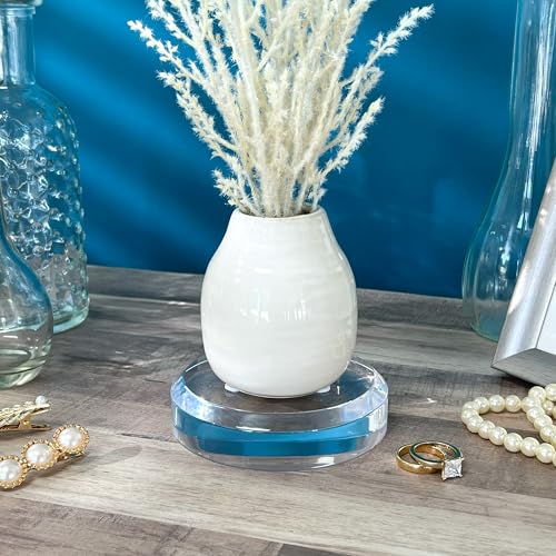 Plymor 4" W x 4" D x 1" H Clear Acrylic Round Display Base - size: 4" x 4" x 1"