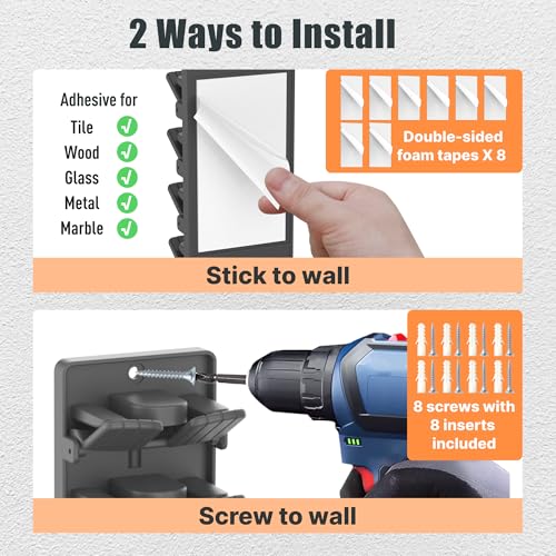 Hat Organizer for Baseball Caps 2 Packs with Built-in Spring Clips - Wall Mount Closet Hat Rack Holder,Storage for Door/Closet Display Hat Racks Hanger (Strong Adhesive & Screws) Matte Black.