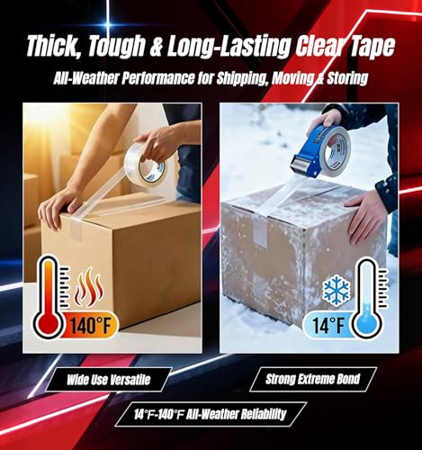 Clear Packing Tape Refills Heavy Duty,24 Pack,2.7 Mil,2"×68 Yd - size: 2 inch - 24 Pack
