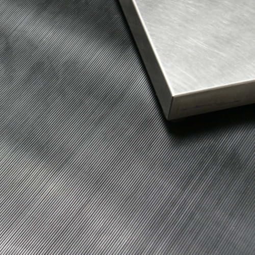Rubber-Cal Fine Rib Corrugated Rubber Floor Mat - 1/8" x 3ft x 1ft Black - size: 12"L x 36"W x 0.1"Th