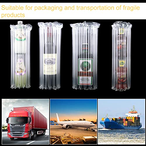 13.7 Inch x 328 Feet Bubble Cushioning Wrap Roll, Large Bubble Air Bubbles for Packaging Moving Shipping Delivering with Free Pump, Inflatable Air Column Bubble Bag Wine Bottle Protector