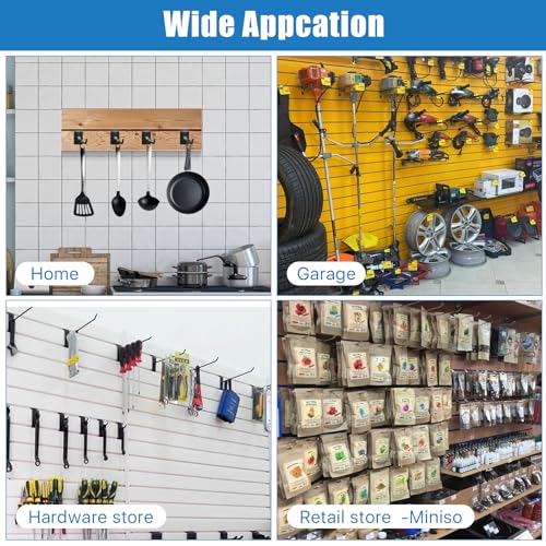 100 Pcs Slatwall Hooks, 4 Inch Heavy Duty Panel Hangers, Slat Wall Hanging Hooks, Slatwall Accessories for Garage & Retail Store Display (Black) - color: Black