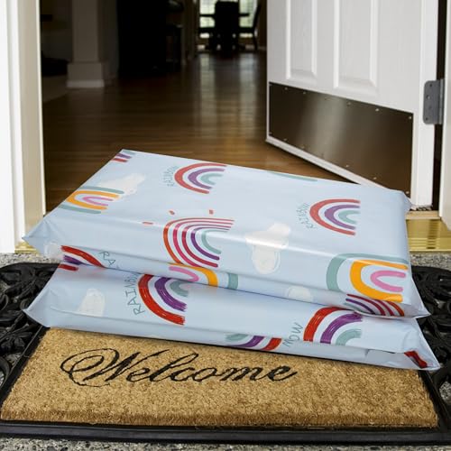 Poly Mailers 6x9 Inch, 100 Pack, Rainbow Self-Seal Shipping Bags - color: Blue Rainbow, size: 6x9 Inch 100 Pcs