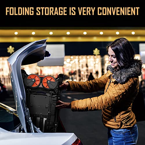 2-in-1 Folding Hand Truck Dolly Cart with 440lbs Capacity - color: Black With Orange-26"x17"