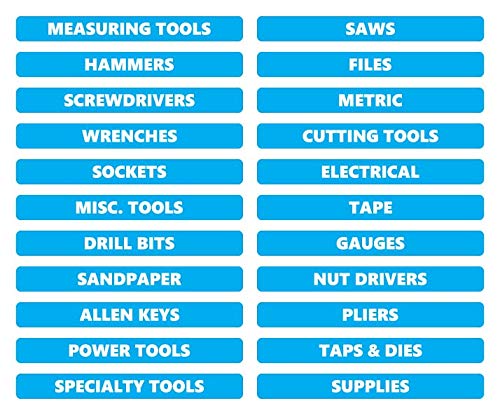 Toolbox Organizational Magnetic Rounded Labels by DCM Solutions (Cyan, 0.5" H x 4.5" W) - color: Cyan, size: 0.5"H x 4.5"W
