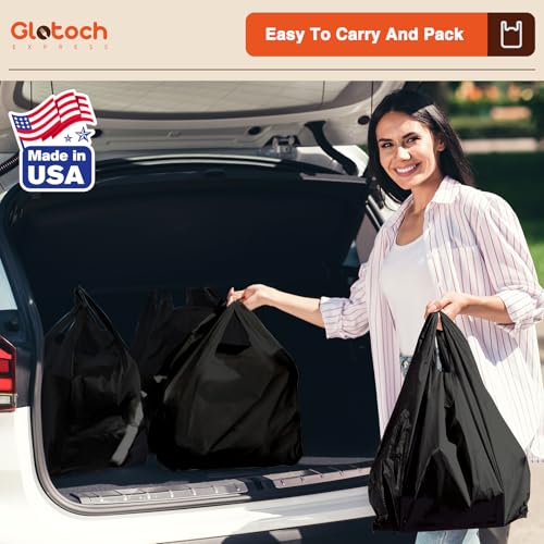 Glotoch 1000 Count Plastic Grocery Shopping T-shirt Bags Plain Black - color: Pure Black