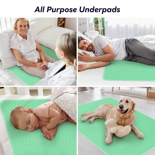 Fygrip 2 Pack 36” x 54” Extra Heavy Absorbency Washable Underpads Bed Pads - size: 2 Pack - 36" x 54"