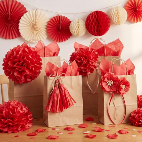 woric 160 Sheets Red Tissue Paper for Gift Bags 20 X 14 Inches - color: Red