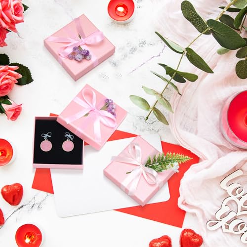Tenceur 100 Pcs Jewelry Gift Boxes Jewerly Box - color: Pink, size: 3.5 x 3.5 x 1.2 in