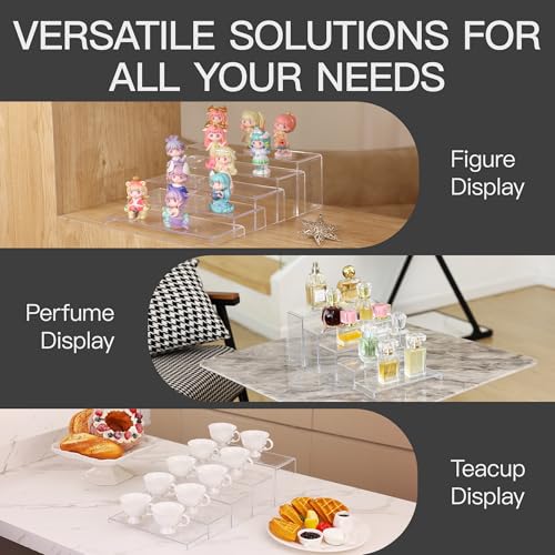 ANDGOO 10 Pack Large Acrylic Display Stands, 2 Set(10”L~11”L~12”L) - color: Clear, size: 10Pcs (10.8”L~11.2”L~11.6”L~12”L~12.4”L)