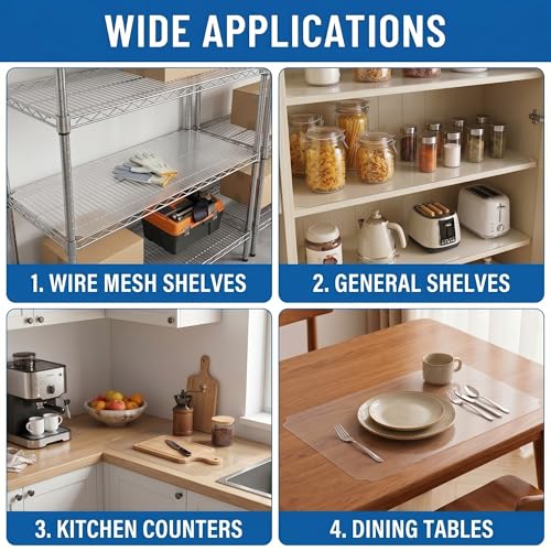 Frienda Wire Shelf Liners,18 x 48 Inch,Clear,Set of 10 - color: Clear, size: 18 x 48 Inch