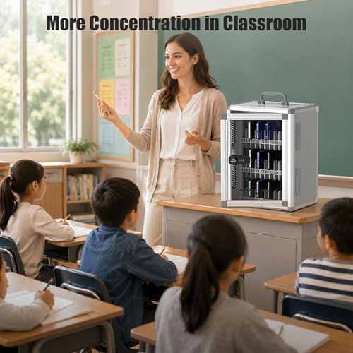 36 Slots Cell Phone Locker for Classroom with Code&Key Lock - size: 36 Slots