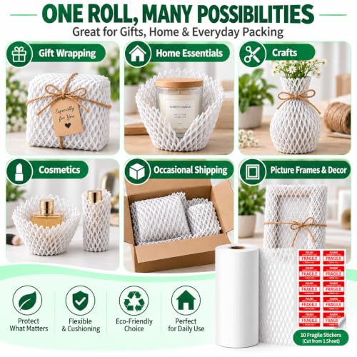 White Honeycomb Packing Paper, 12" x 100 ft, Gift Wrapping Paper - color: White, size: 12 Inch x 100 Feet