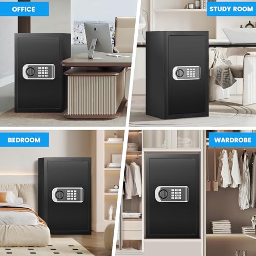 23.6" Tall Large Home Safe, 4.6 Cuft Safe Box with Fireproof Waterproof Bag - size: 4.6 Cuft
