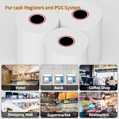 Thermal Receipt Paper Rolls 3-1/8 x 230ft, 50 rolls - 48 GSM - size: 3 1/8" x 230'