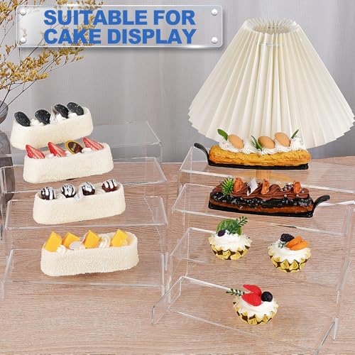 Aheroi Acrylic Risers Display Stands, Acrylic Stands for Display 8Pcs 2Set