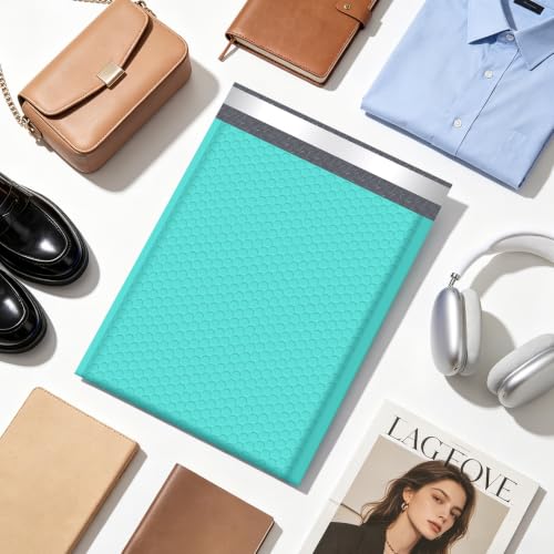 Famagic Bubble Mailers 10.5x16 Inch 25pc Teal Usable 10.5x15 Self Seal Adhesive Padded Envelopes Large Shipping Bags for Jewelry Makeup Supplies - color: Teal, size: 10.5x16 25pcs