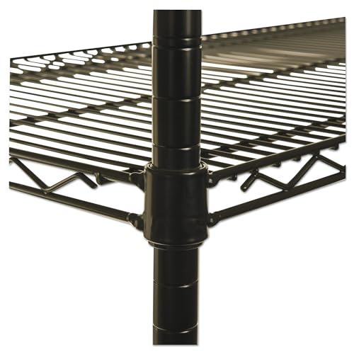 Alera NSF Certified Industrial Four-Shelf Wire Shelving Kit, 36w x 24d x 72h, Black - color: Black, size: 36" x 24" x 72"