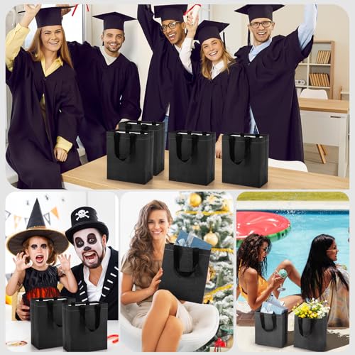 Eccliy 80 Pcs Reusable Gift Bags, Medium, Dark Grey - color: Dark Grey, size: Medium