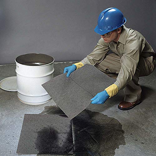 Universal Defender Absorbent Mat Pad, Mediumweight, Polypropylene, 19” x 15” (L x W), Gray, Pack of 100 (GPB100M)