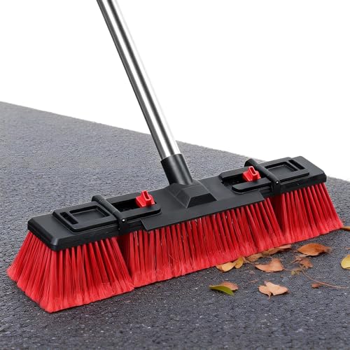 18inch Heavy-Duty Push Broom 70 in Handle Stiff Bristles Outdoor Cleaning
