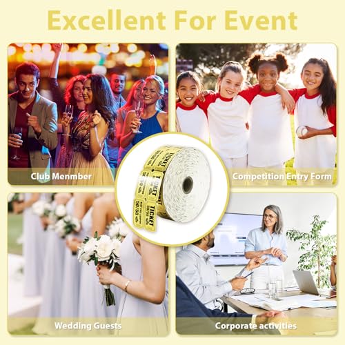 FYSUIMU 1000 Pcs Metallic Gold Foil Raffle Ticket Double Roll Black Gold 50/50 Raffle Cards Entry Form Card with Name Address Phone No. 2" x 1" for Carnival Event Class Reward Fundraiser Prize