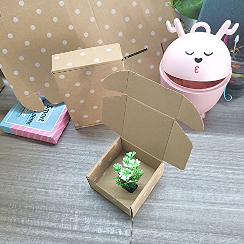 25 Pack Small Shipping Boxes - Corrugated Cardboard Mailers, Gift & Craft Packing, Jewelry Shipping (4" x 4" x 2") - size: 4" x 4" x 2"