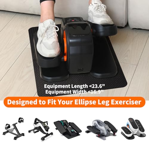 Stepwaver Double-Sided Rubber Non Slip Mat for Elliptical Machine, 24"x17" Anti Slip Mat for Vibration Plate & Stepper, Odorless & Durable 0.2“ Black - size: 23.6"L x 17"W x 0.2"Th