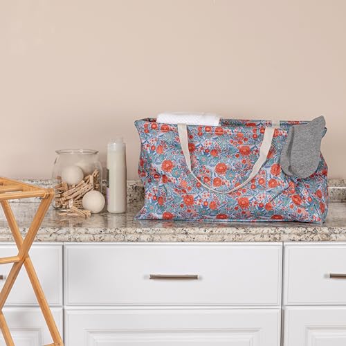 Household Essentials Flower Print Krush Container All-Purpose Utility Tote, Multicolor - color: Multicolor