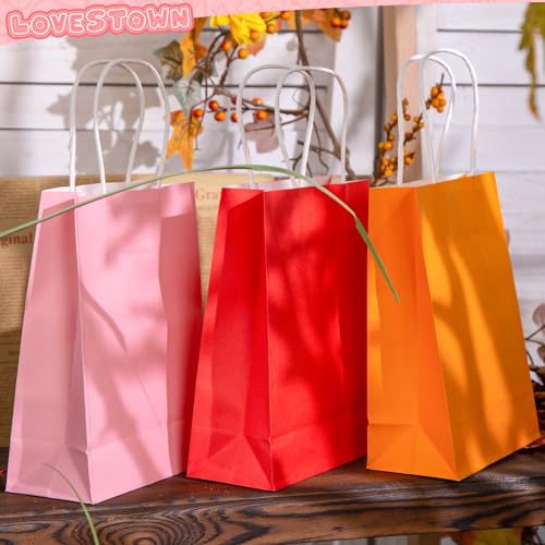 LovesTown 24PCS Small Gift Bags, 5.5"x2.7"x7.8" Goodie Bags with Handles, 8 Colors for Christmas, Birthday, Wedding, Gift Wrapping (Pack of 2) - size: Medium (Pack of 2)