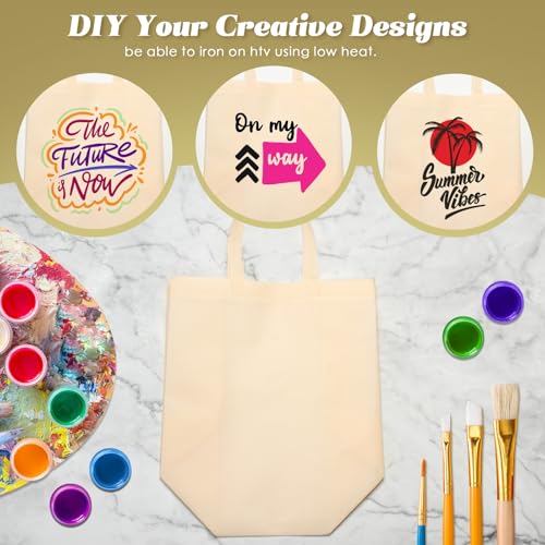 30 Pcs Reusable Tote Bag Bulk with Handle - color: Beige