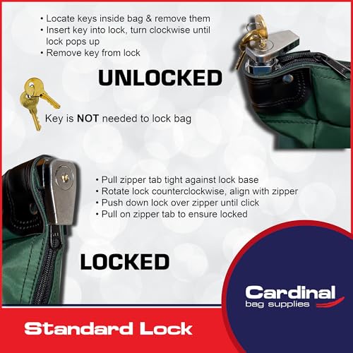 Lockable Document Bag with handles, 15 x 19 - color: Forest Green